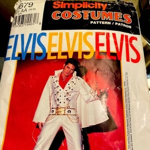 Elvis Simplicity Costume Pattern O679 Size AA 34-38 Man perfect Halloween